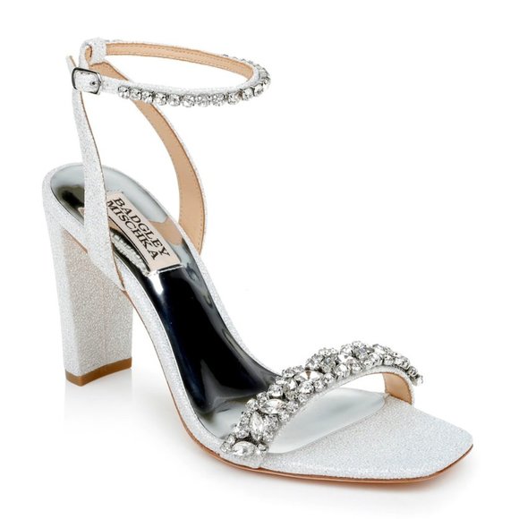 Badgley Mischka Bridal Heeled Sandals - Size 9.5 - Picture 1 of 8